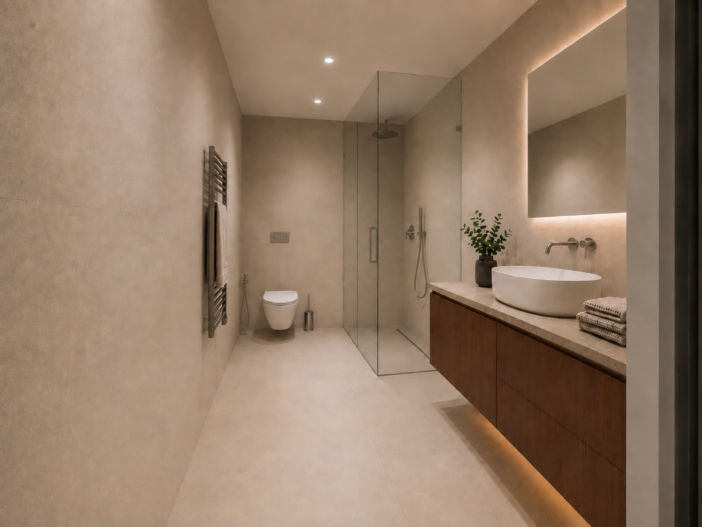 Spa-inspired bathroom with walk-in shower